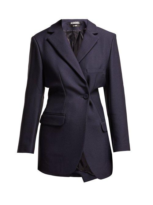 Matchesfashion.com Jacquemus - Veste De Costume Single Breasted Wool Blazer - Womens - Navy