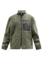 Loewe - Leather-trim Shearling Jacket - Mens - Khaki