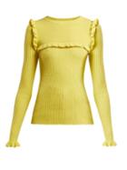 Matchesfashion.com See By Chlo - Ruffled Alpaca Blend Sweater - Womens - Yellow