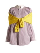 Balenciaga Contrast-collar Sweatshirt Detail Shirt