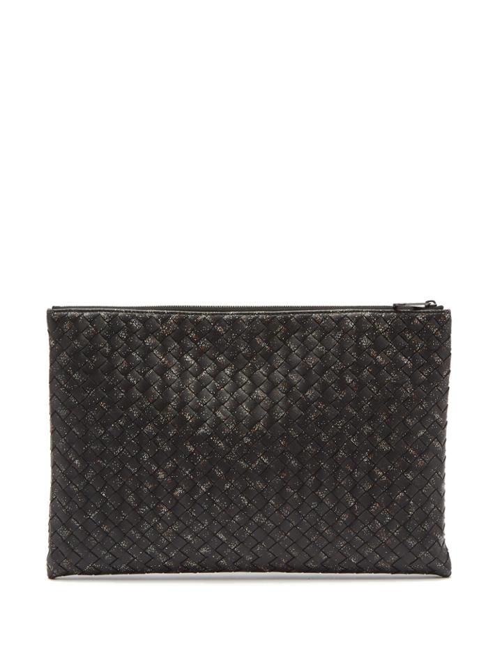 Bottega Veneta Splatter-print Intrecciato Leather Pouch
