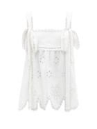 Ladies Rtw Vita Kin - Colette Broderie-anglaise Linen Top - Womens - White