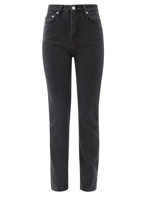Matchesfashion.com Officine Gnrale - Lilou High-rise Straight-leg Jeans - Womens - Black Grey