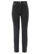 Matchesfashion.com Officine Gnrale - Lilou High-rise Straight-leg Jeans - Womens - Black Grey
