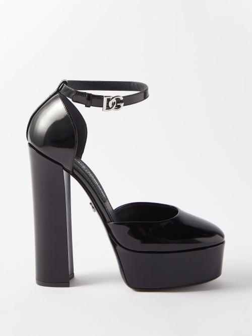 Dolce & Gabbana - Patent-leather Platform Pumps - Womens - Black