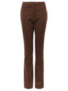 Matchesfashion.com Marine Serre - Crescent Moon-jacquard Wool-blend Trousers - Womens - Brown