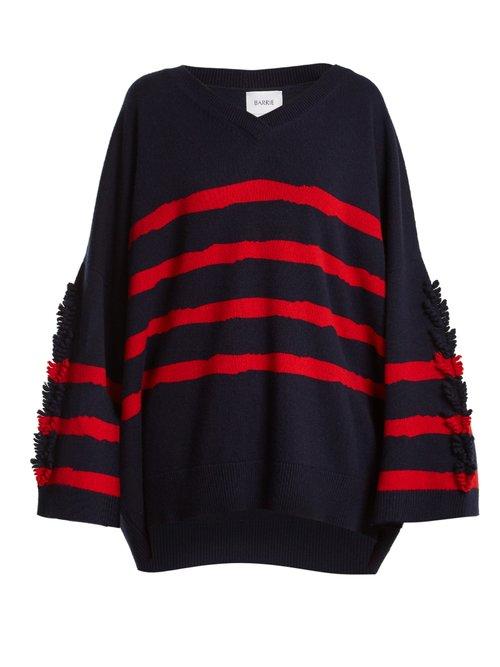 Matchesfashion.com Barrie - Fancy Coast Oversized Cashmere Sweater - Womens - Navy Multi