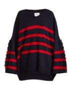 Matchesfashion.com Barrie - Fancy Coast Oversized Cashmere Sweater - Womens - Navy Multi
