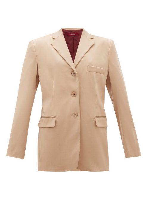 Matchesfashion.com Sies Marjan - Molly Single-breasted Wool-twill Blazer - Womens - Beige