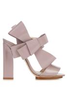 Delpozo Patent-leather Bow-embellished High-heel Sandals
