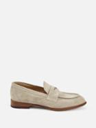 Alexander Mcqueen - Coin-inset Suede Loafers - Mens - Beige