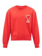 Matchesfashion.com Ami - Ami De Coeur-patch Cotton-jersey Sweatshirt - Mens - Red