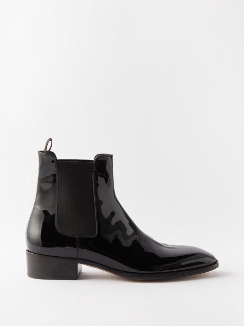 Tom Ford - Hainaut Patent-leather Chelsea Boots - Mens - Black