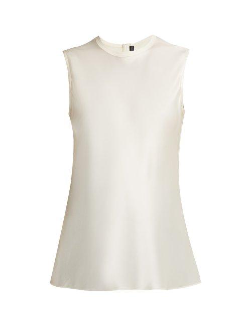 Matchesfashion.com Joseph - Lily Silk Satin Top - Womens - Ivory