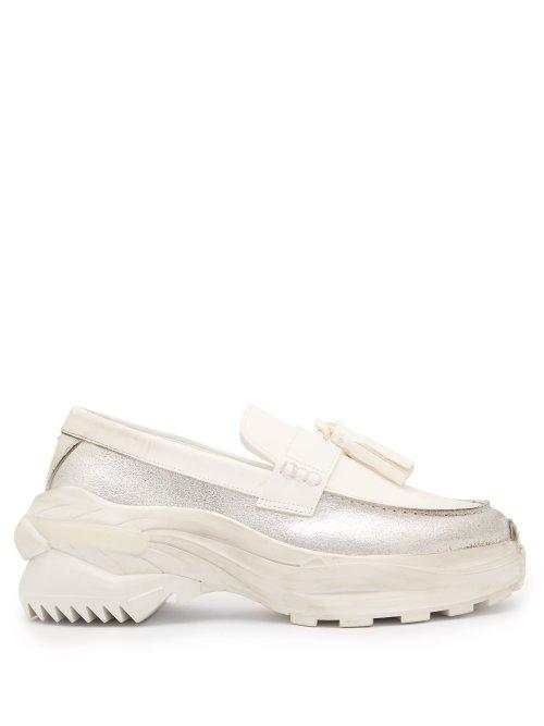 Matchesfashion.com Maison Margiela - Tassel Platform Leather Loafers - Mens - White