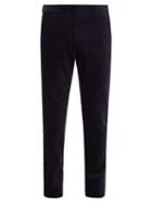 Matchesfashion.com Ralph Lauren Purple Label - Cotton Blend Corduroy Trousers - Mens - Navy