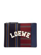 Matchesfashion.com Loewe - Varsity Medium Leather Pouch - Mens - Navy Multi