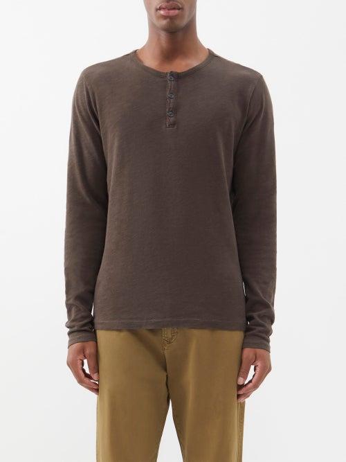 Citizens Of Humanity - Pablo Cotton-jersey Henley Shirt - Mens - Khaki