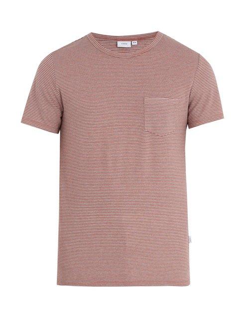 Matchesfashion.com Onia - Chad Striped Linen Blend T Shirt - Mens - Red Multi