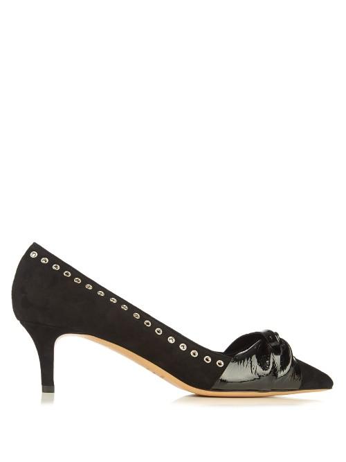 Isabel Marant Panely Patent Bow Suede Heels