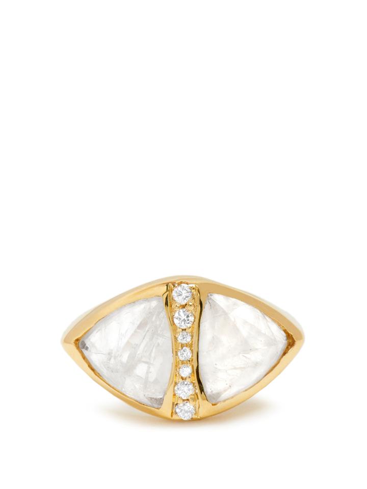 Jacquie Aiche Diamond, Moonstone & Yellow-gold Ring