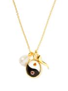 Matchesfashion.com Lizzie Fortunato - Yin Yang Oasis Pearl & Gold-vermeil Necklace - Womens - Black White