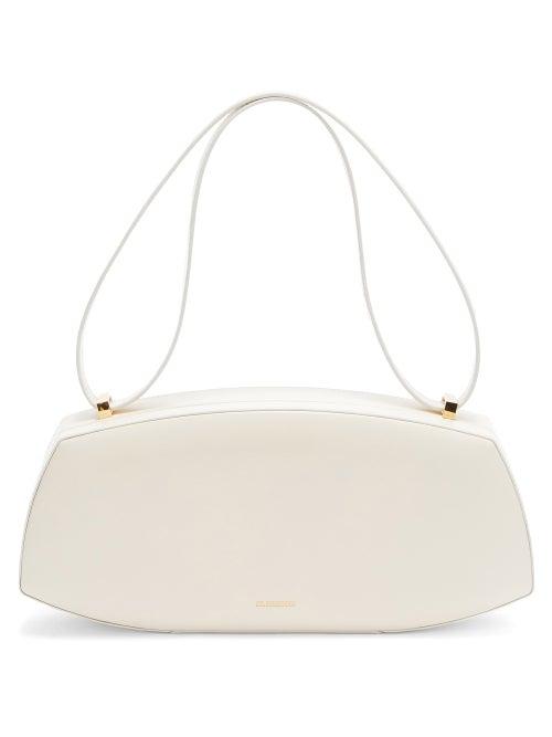 Jil Sander - Logo-print Leather Shoulder Bag - Womens - White