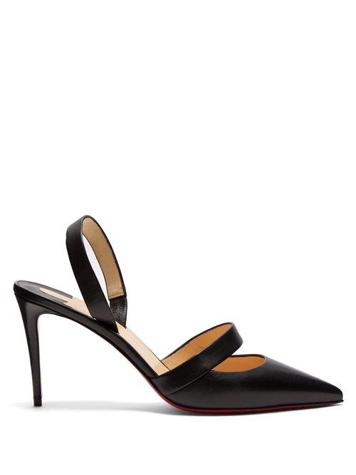 Matchesfashion.com Christian Louboutin - Actina 95 Slingback Leather Pumps - Womens - Black