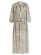 Zimmermann Caravan Bow Batik-print Linen Smock Dress
