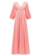 Matchesfashion.com Staud - Amaretti Cotton Poplin Maxi Dress - Womens - Light Pink