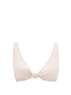 Matchesfashion.com Solid & Striped - Jade Knotted Ribbed Bikini Top - Womens - Light Pink