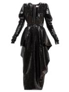 Matchesfashion.com Alexandre Vauthier - Plunge Neck Sequinned Dress - Womens - Black