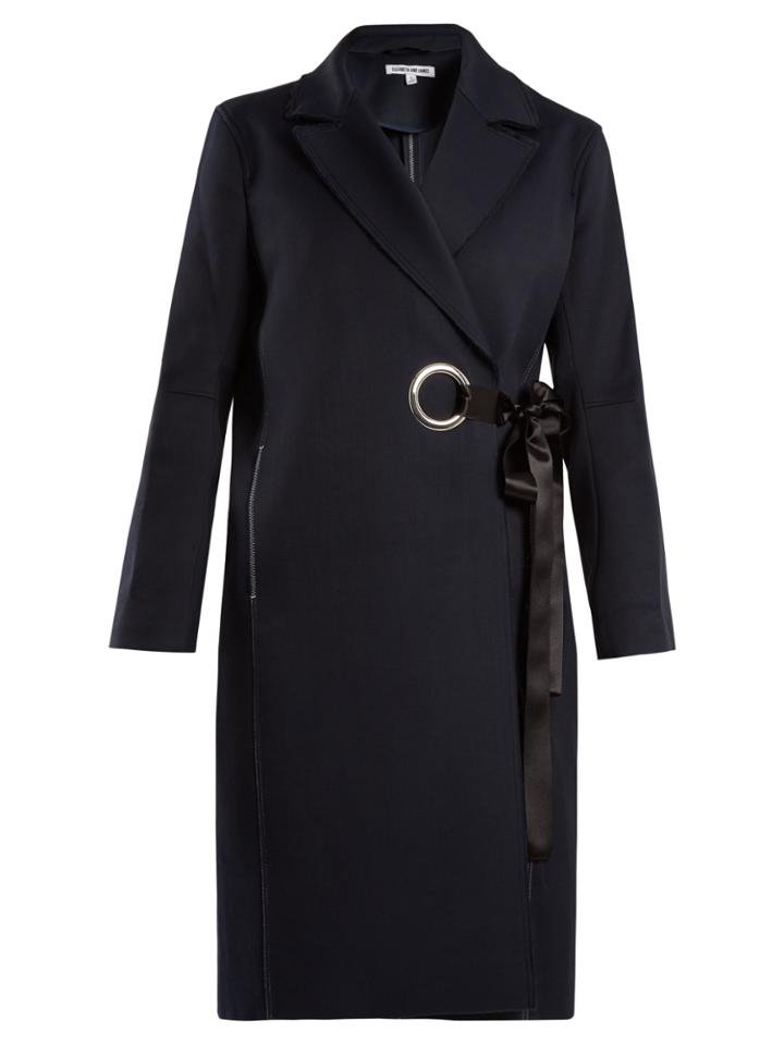 Elizabeth And James Simon Raw-edge Side-tie Coat