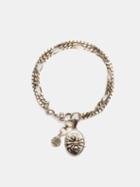 Alexander Mcqueen - Spider Skull Pendant Chain Bracelet - Mens - Silver