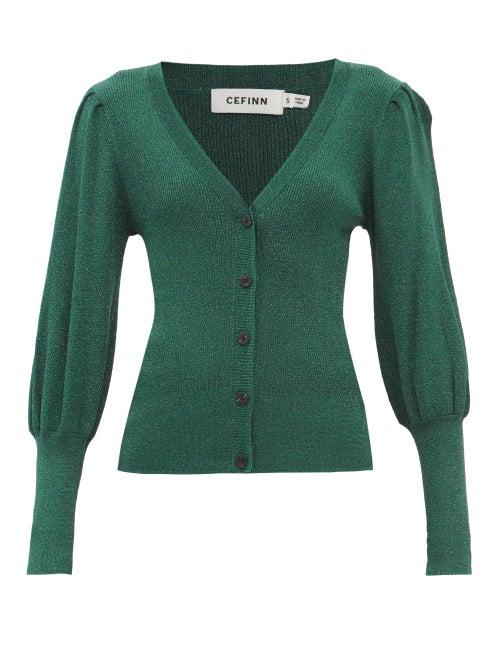 Cefinn - Eva Ribbed-knit Lam Cardigan - Womens - Green