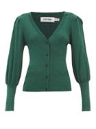 Cefinn - Eva Ribbed-knit Lam Cardigan - Womens - Green