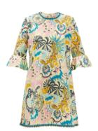 Matchesfashion.com Le Sirenuse, Positano - Psycho-print Cotton Mini Dress - Womens - Yellow Multi