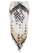 Matchesfashion.com Paco Rabanne - Triangular-hem Pailette-chainmail Midi Skirt - Womens - Silver
