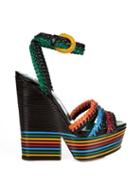 Sergio Rossi Boavista Leather Platform Sandals