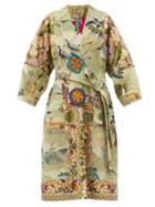 Matchesfashion.com Rianna + Nina - Vintage Patchwork Belted Velvet Coat - Womens - Multi