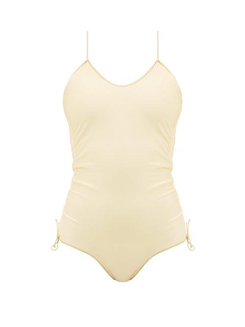 Matchesfashion.com Osree - Gathered-seam Scoop-neck Swimsuit - Womens - Yellow