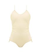 Matchesfashion.com Osree - Gathered-seam Scoop-neck Swimsuit - Womens - Yellow