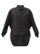 Balenciaga - Twisted Swing Logo-embroidered Cotton-poplin Shirt - Womens - Black