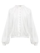 Matchesfashion.com Cheval Pampa - Gloria Silk Blend Satin Blouse - Womens - White