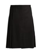 Matchesfashion.com Burberry - Pleated Wool Twill Skirt - Womens - Black