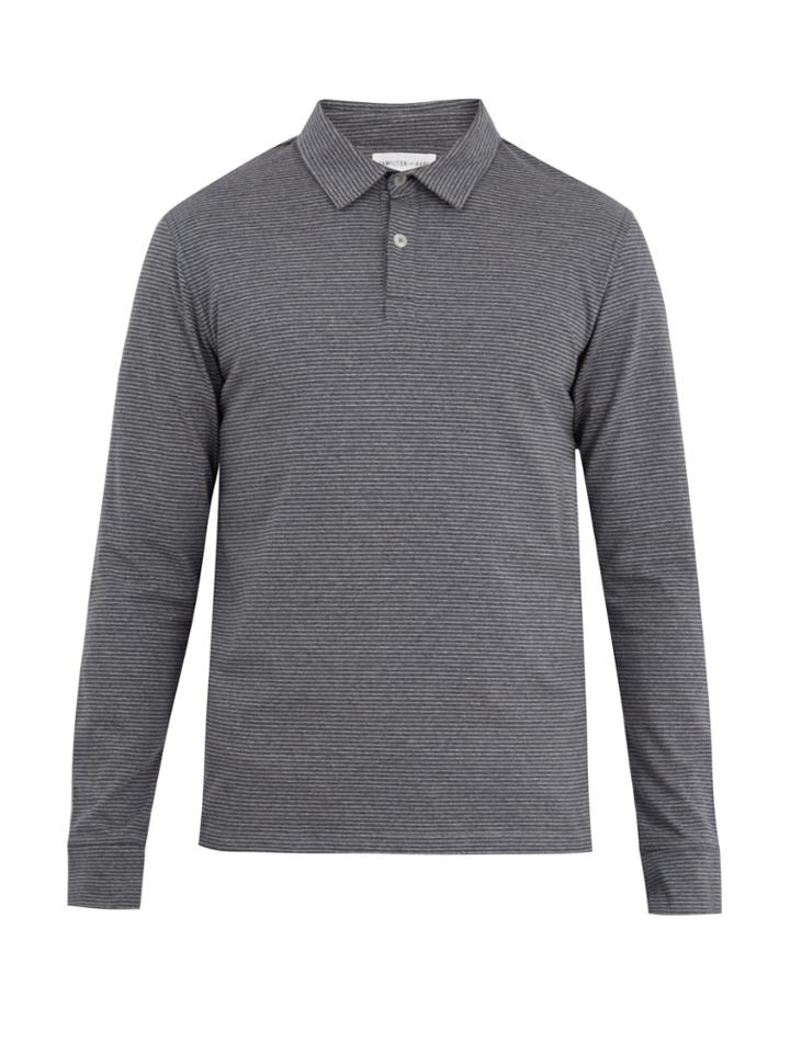 Hamilton And Hare Striped Cotton-jersey Polo Shirt