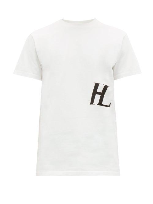 Matchesfashion.com Helmut Lang - Generic Logo Print Cotton T Shirt - Mens - White