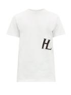 Matchesfashion.com Helmut Lang - Generic Logo Print Cotton T Shirt - Mens - White