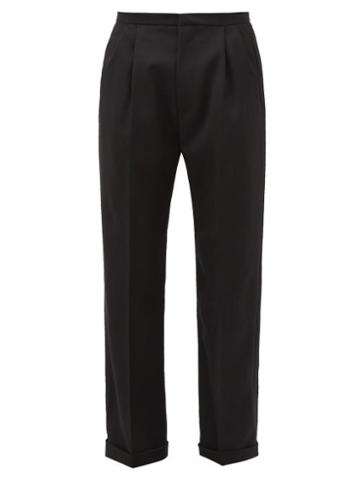 Winnie New York - Single-pleat Relaxed-leg Wool Suit Trousers - Mens - Black