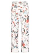 Matchesfashion.com Erdem - Nathaniel Floral-print Turn-up Cuff Jeans - Womens - White Multi